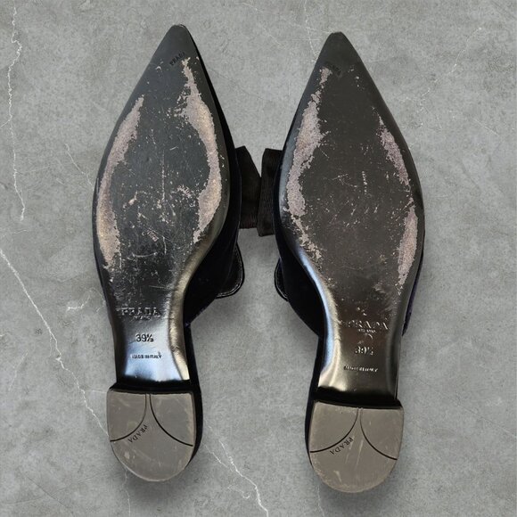 Prada Velvet Bow Mules - Picture 4 of 5